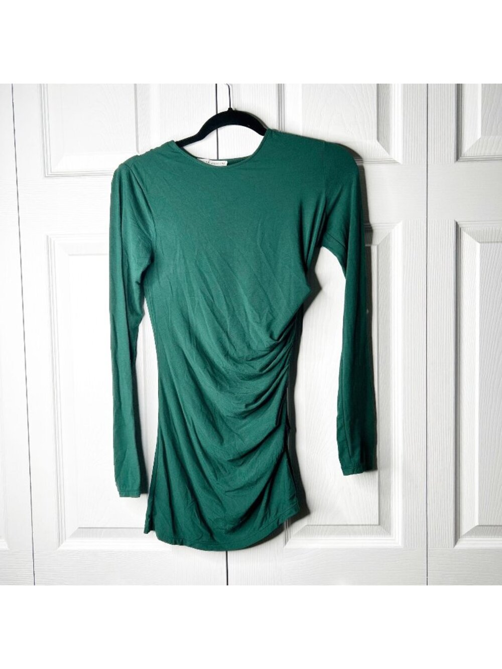 Marina Moscone Collective Green Ruched Long Sleeve Top Women's Size X-Small XS